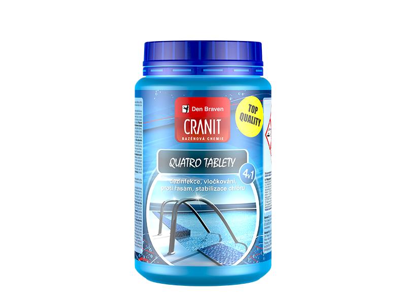 Multifunkční tablety pro chlorovou dezinfekci bazénové vody CRANIT Quatro 4v1 1kg