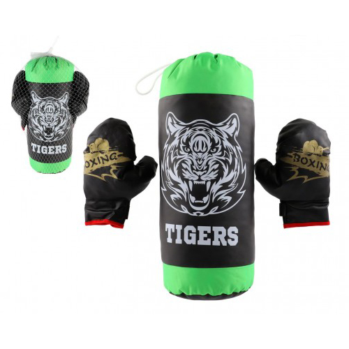 Dětský boxovací pytel TEDDIES Tigers s rukavicemi