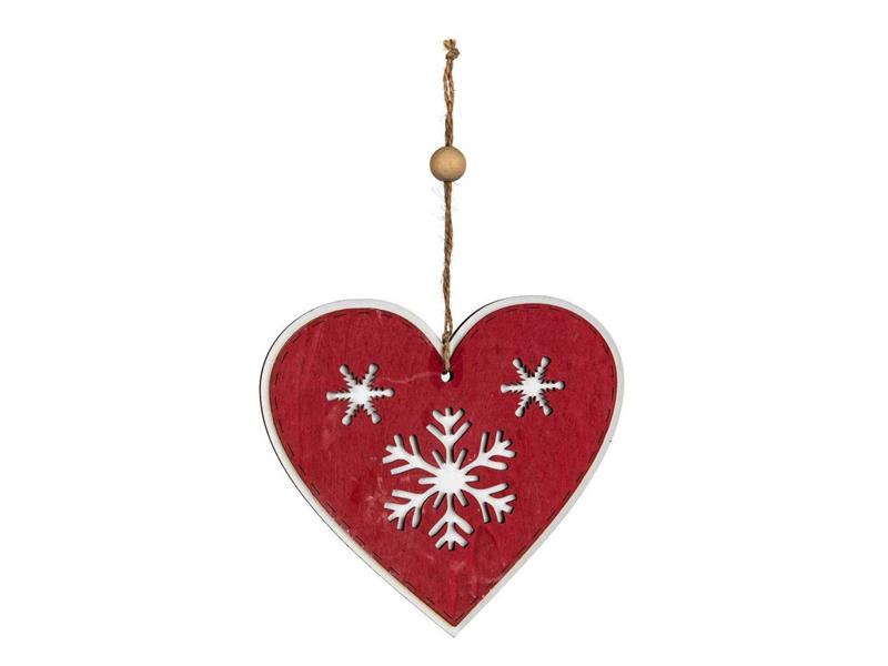 Dekorace vánoční HOME DECOR Srdce červené