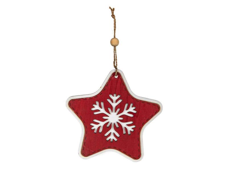 Dekorace vánoční HOME DECOR Hvězda červená