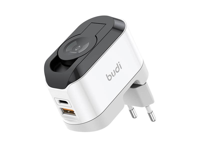 Adaptér USB BUDI 050619 s bezdrátovým nabíjením