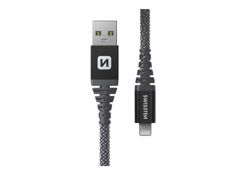 Kabel SWISSTEN 71543010 Kevlar USB/Lightning 1,5m Antracit