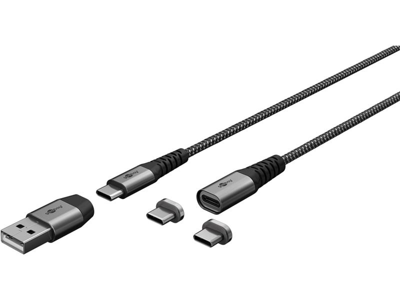 E-shop Kábel GOOBAY 65653 USB 2v1 magnetický 1m Black