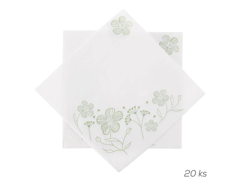 E-shop Obrúsok papierový ORION Greenish 20ks 33x33cm White