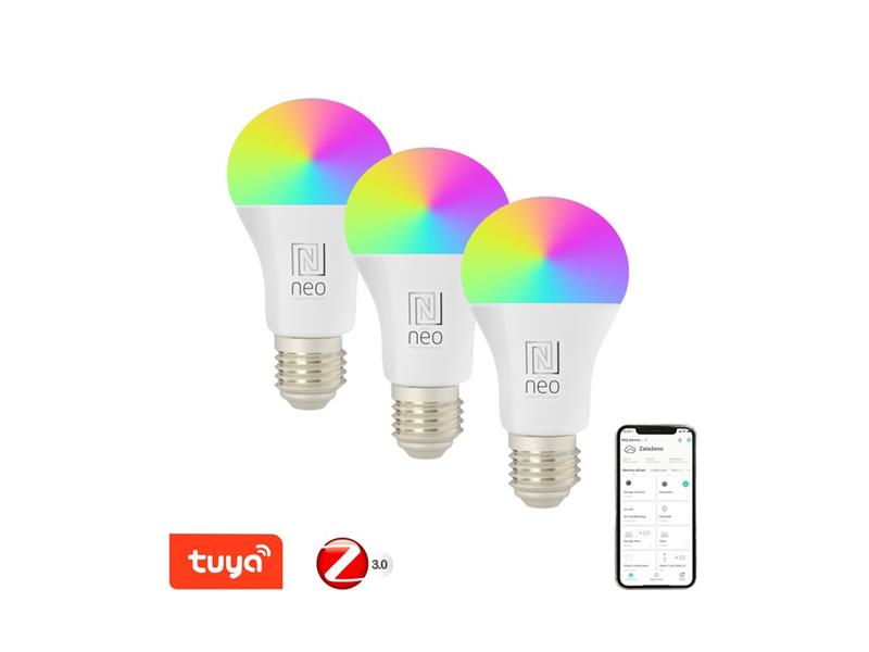 E-shop Smart LED žiarovka E27 11W RGB+CCT IMMAX NEO 07743C ZigBee Tuya sada 3ks