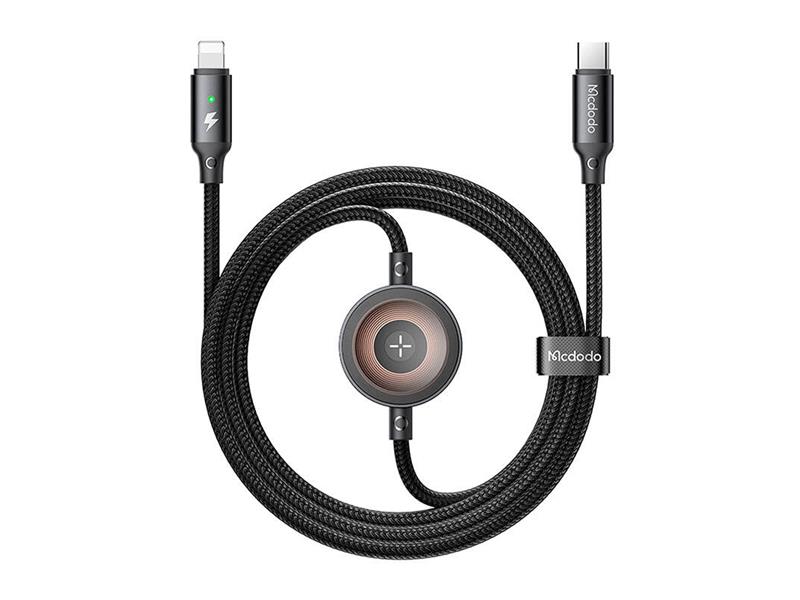 Kabel MCDODO CA-5680 USB-C /Lightning 1,5m Black+ nabíječka na Apple Watch