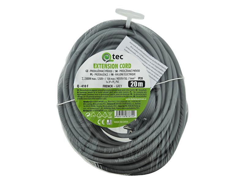 Prodlužovací kabel 1 zásuvka 20m QTEC Q-410F