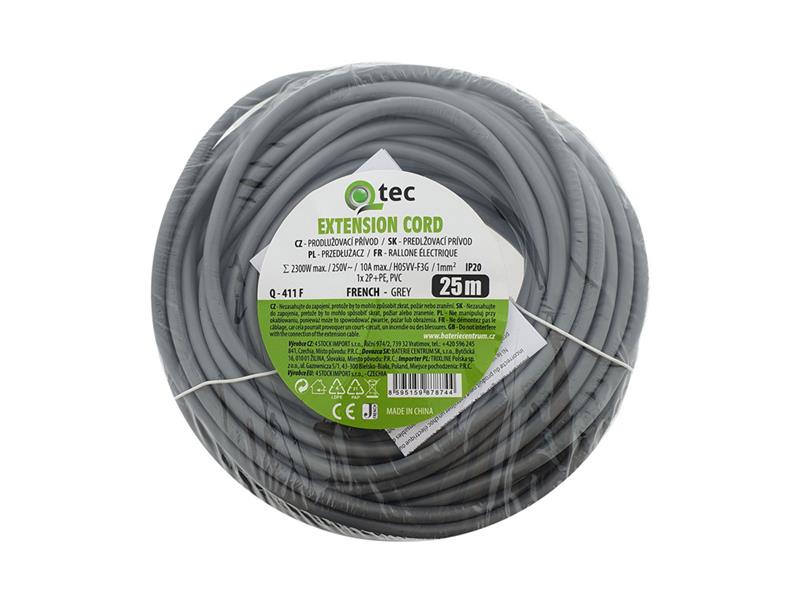 Prodlužovací kabel 1 zásuvka 25m QTEC Q-411