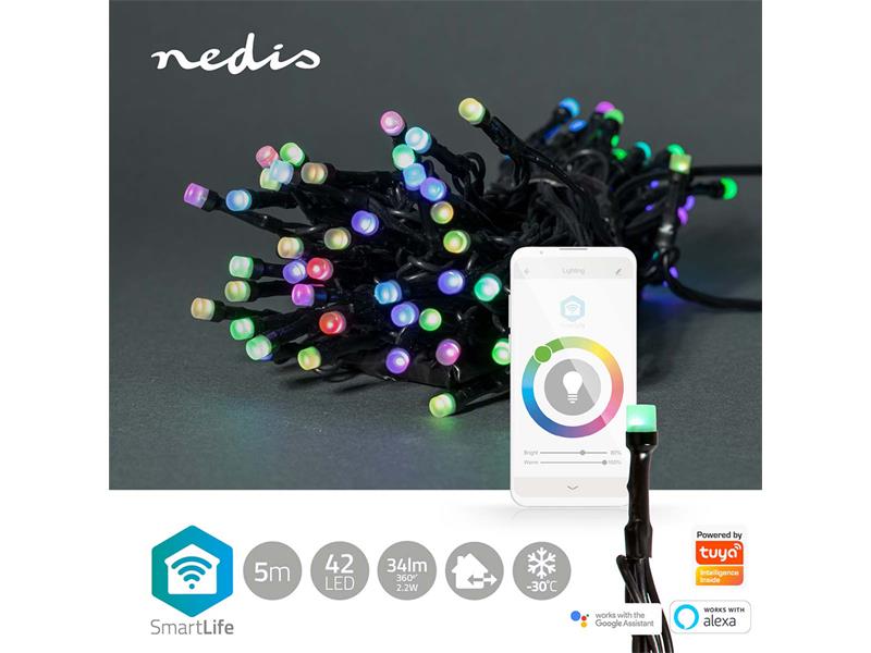 Levně Smart LED vánoční řetěz NEDIS WIFILX01C42 5m WiFi Tuya