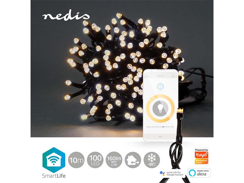 Levně Smart LED vánoční řetěz NEDIS WIFILX01W100 10m WiFi Tuya