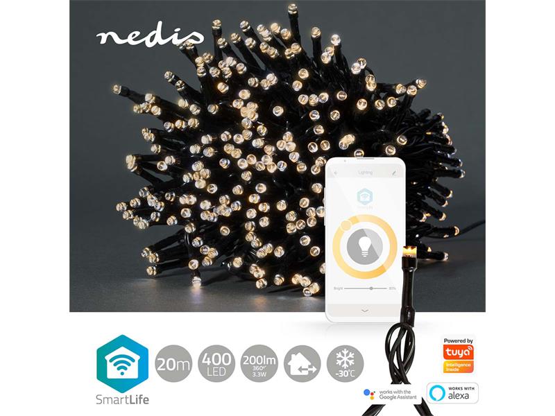 Smart LED vánoční řetěz NEDIS WIFILX01W400 20m WiFi Tuya