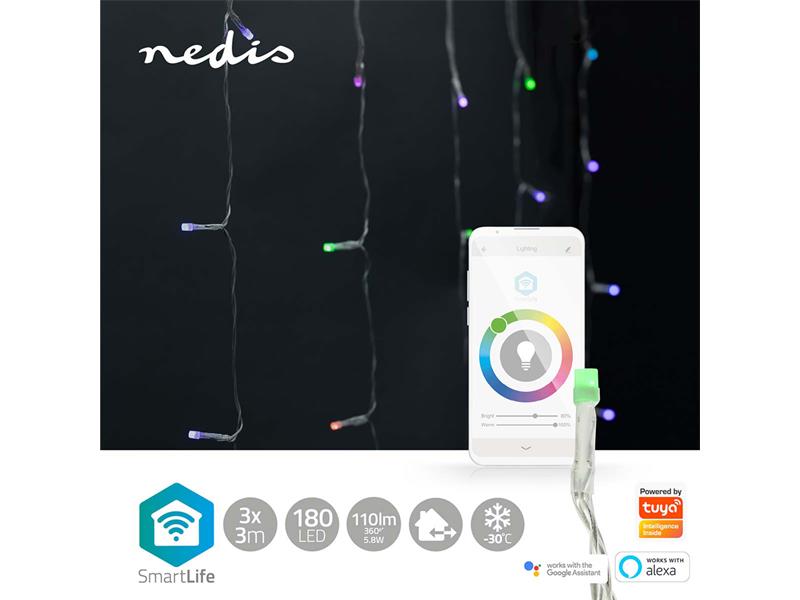 Levně Smart LED vánoční řetěz NEDIS WIFILXC01C180 3m WiFi Tuya