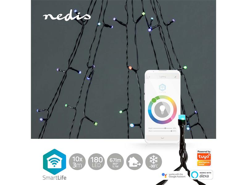 Levně Smart LED vánoční řetěz NEDIS WIFILXT01C180 10x2m WiFi Tuya