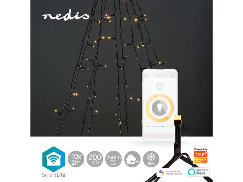 Levně Smart LED vánoční řetěz NEDIS WIFILXT01W200 10x2m WiFi Tuya