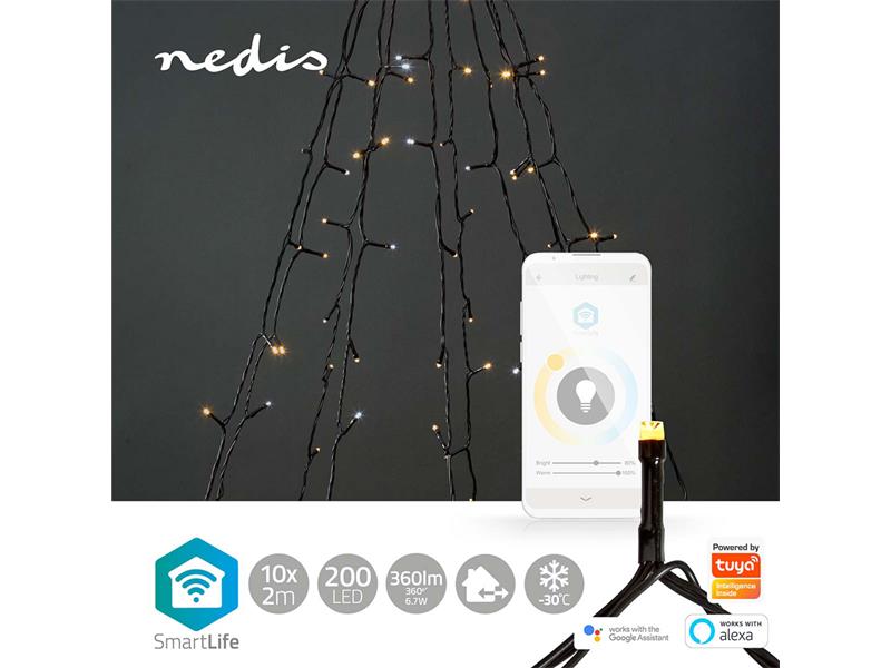 Levně Smart LED vánoční řetěz NEDIS WIFILXT02W200 10x2m WiFi Tuya