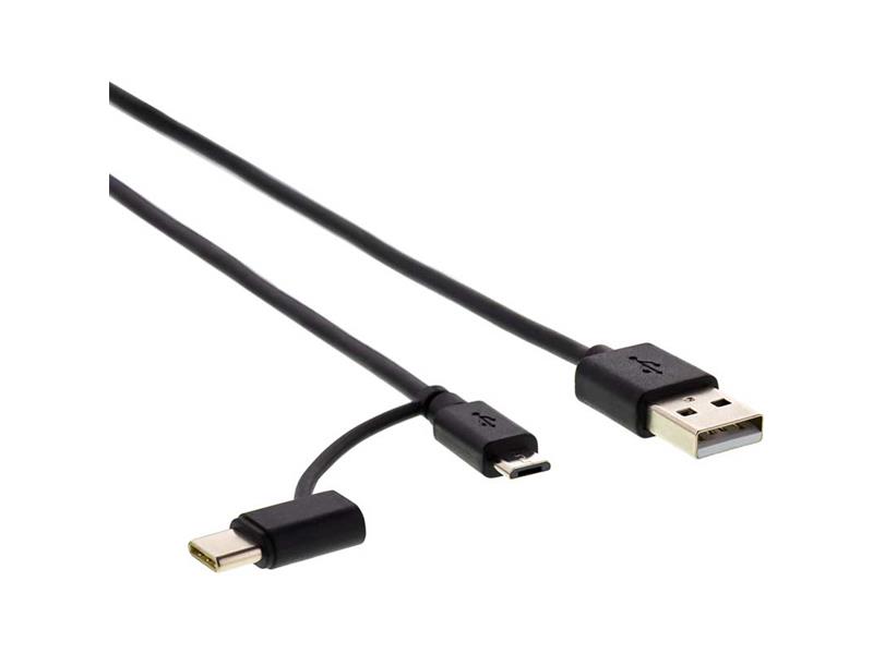 Kabel SENCOR SCO 522-015 BK USB 2.0/A/M-Micro B/C černý