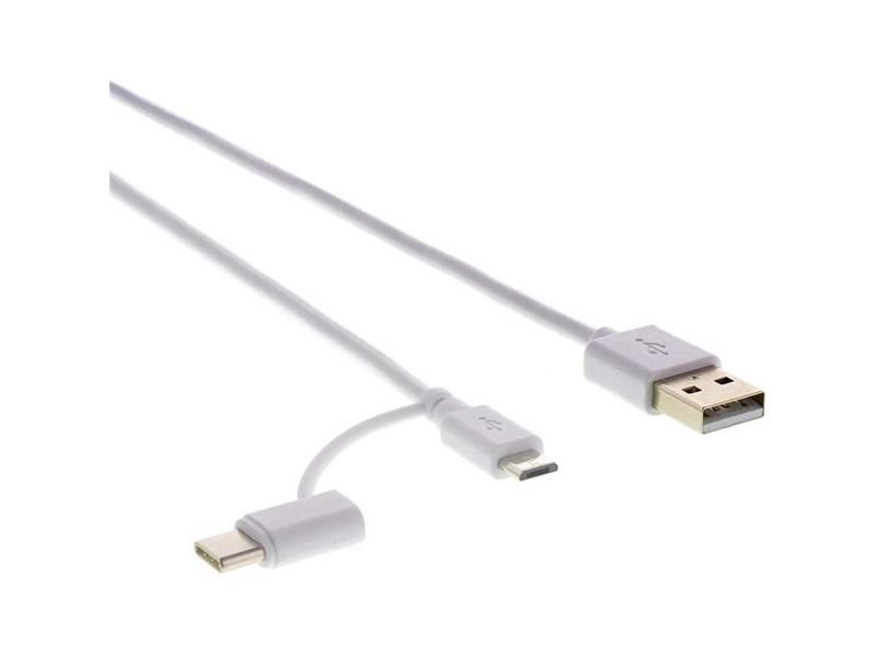 Kabel SENCOR SCO 522-015 WH USB 2.0/A/M-Micro B/C bílý