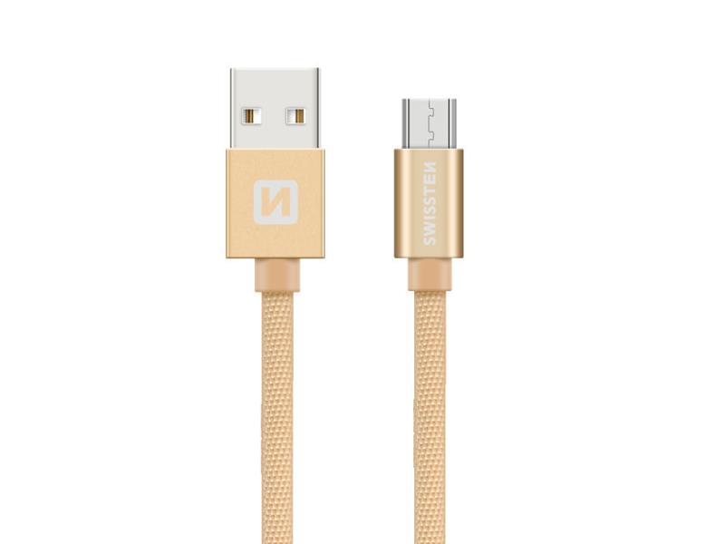 Kabel SWISSTEN USB/Micro USB 0,2m zlatý