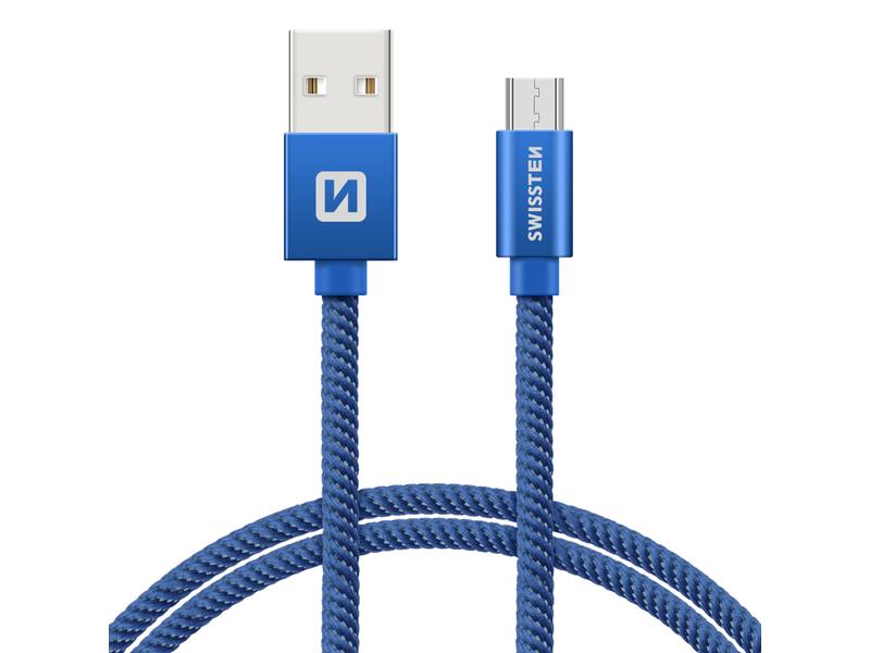 Kabel SWISSTEN USB/Micro USB 0,2m modrý