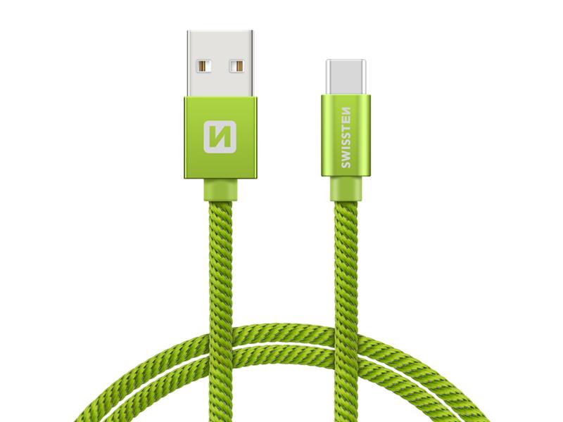 Kabel SWISSTEN USB/USB-C 1,2m zelený