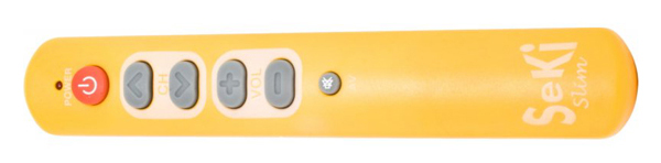 Ovladač dálkový SEKI SLIM žlutý pro seniory - univerzální - velká tlačítka