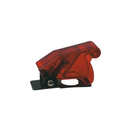 Toggle swich  with protection cover - transparent red