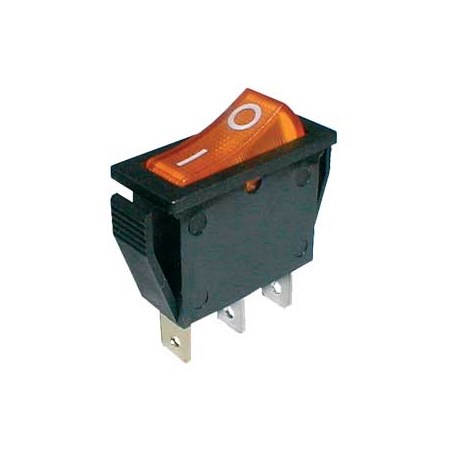 Rocker switch    2pol./3pin  ON-OFF 250V/15A - transparent yellow