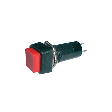 Push-button switch  OFF-(ON) 250V/1A (squared) - red