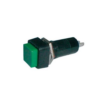 Push-button switch OFF-(ON) 250V/1A (squared) - green