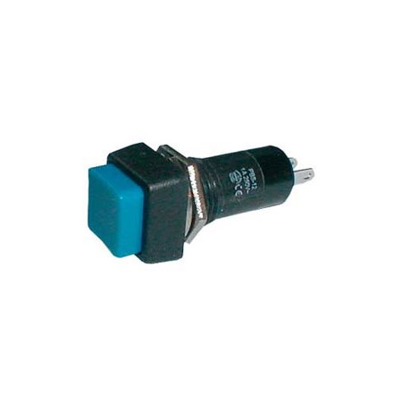 Push-button switch OFF-(ON) 250V/1A (squared) - blue