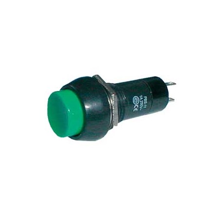 Přepínač tlačítko kul.  ON-OFF 250V/1A zelené