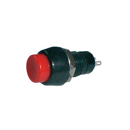 Push-button switch  OFF-(ON) 12V (rounded) middle - red