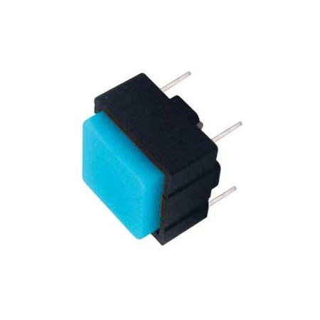 Push-button switch  OFF-(ON) 12V/printed circuit (squared) - blue
