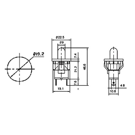 Přepínač tlačítko kul. typ-3 OFF-(ON) 250V/1A bílé