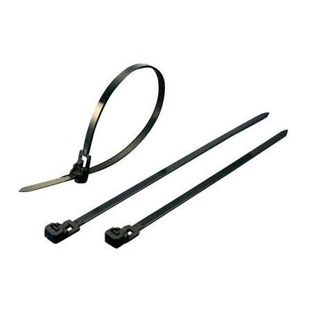 Self locking nylon cable - reusable, 300 x 7,6 mm, black