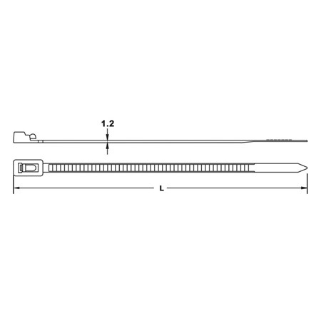 Stahovací rozepínací pásek, KSS HVCR200BK, 200 x 7,6 mm,  černý