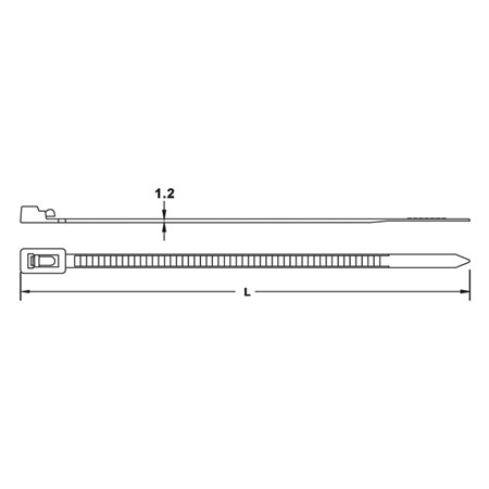 Stahovací rozepínací pásek KSS HVC125, 125 x 7,6 mm, transparentní