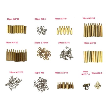 Spacers, screws and nuts M2.5 and M3 - a set of 60 posts