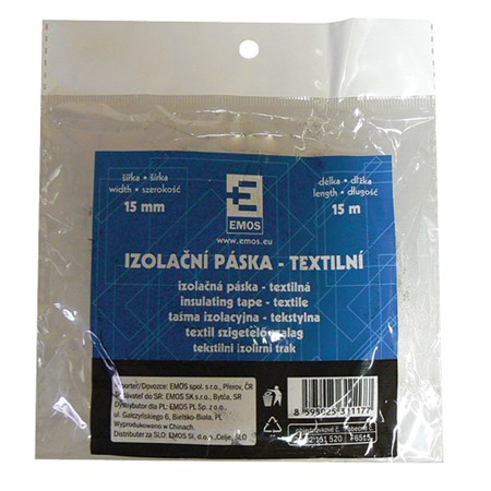 Insulation tape textile 15/15m  black EMOS