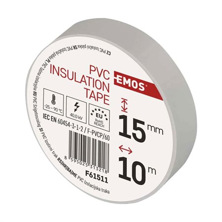 Insulating PVC tape 15mm/10m white EMOS 1ks