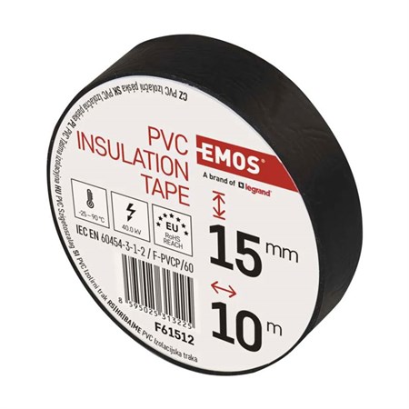 Insulation tape PVC 15/10m  black EMOS