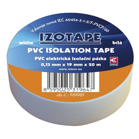 Insulation tape PVC 19/20m  white EMOS