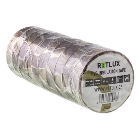 Insulation tape PVC 15/10m brown RETLUX RIT 014 10pcs