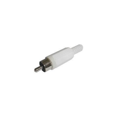 Konektor CINCH kabel plast biely