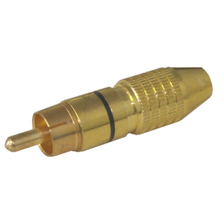 Konektor CINCH kabel kov zlatý pr.6mm černý