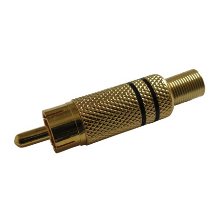 Konektor CINCH kabel kov zlatý čierny