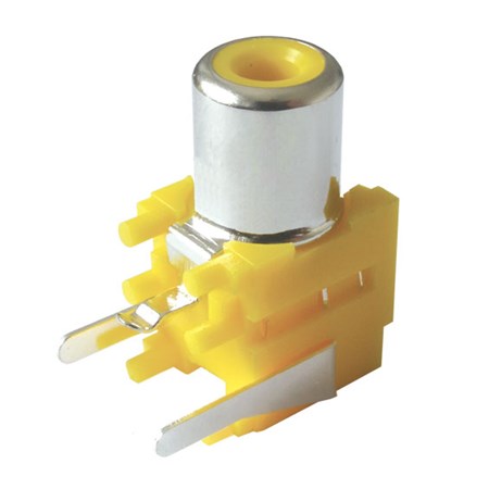 CINCH plug contact to the printed circuit 90°, yellow