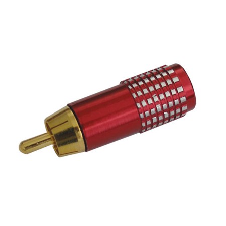 Konektor CINCH kabel kov zlatý  pr.7mm červený HQ
