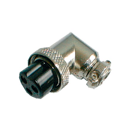 Zdířka MIC kabel kov 3PIN úhlová šroubovací