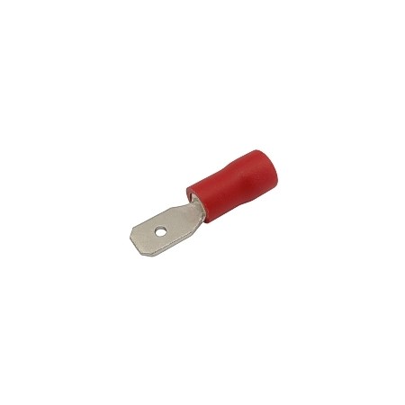 Insulated male disconnect 4.8mm, conductor 0.5-1.5mm  red